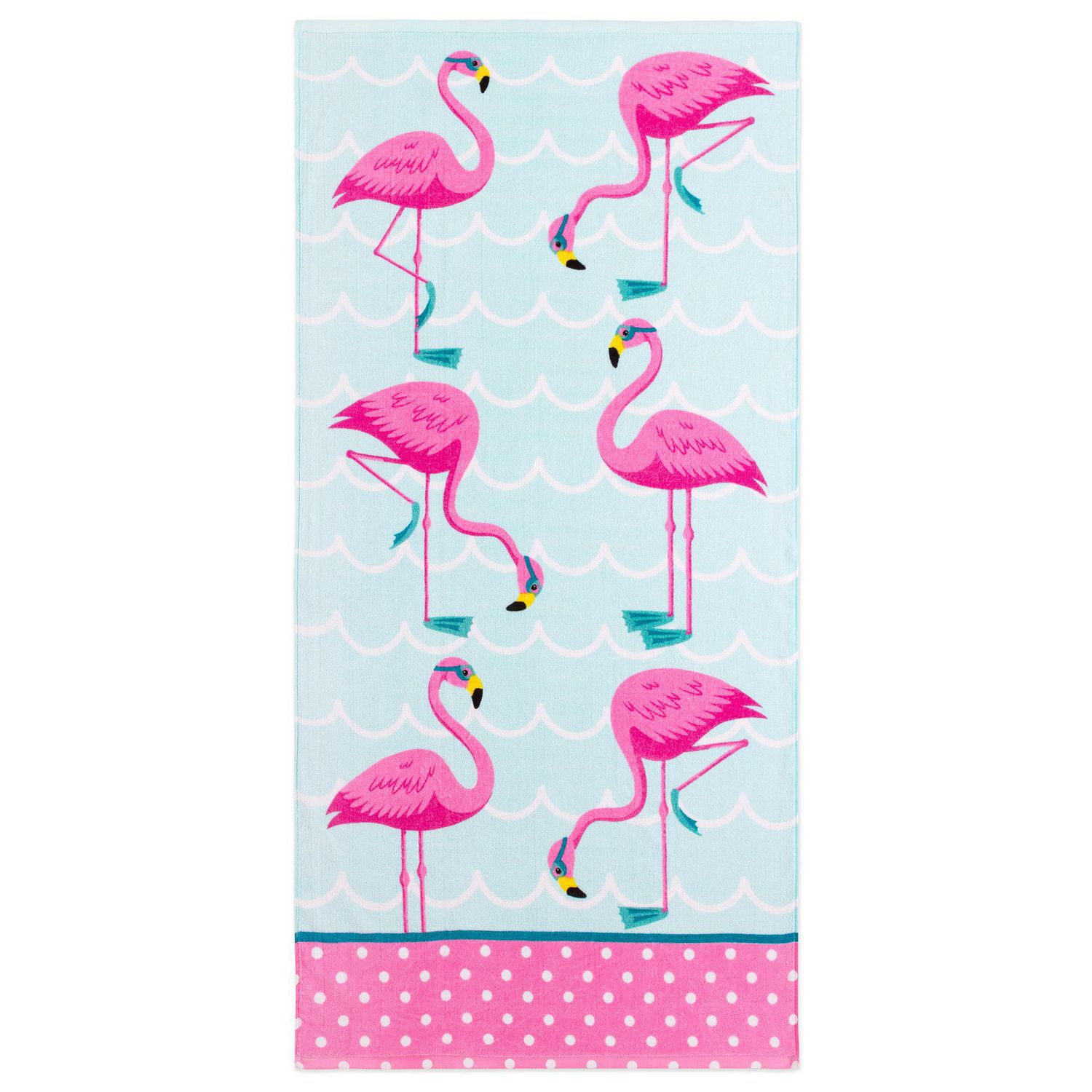 Safdie & Co. Beach Towel Reactive Print Aqua Flamingo | Walmart Canada