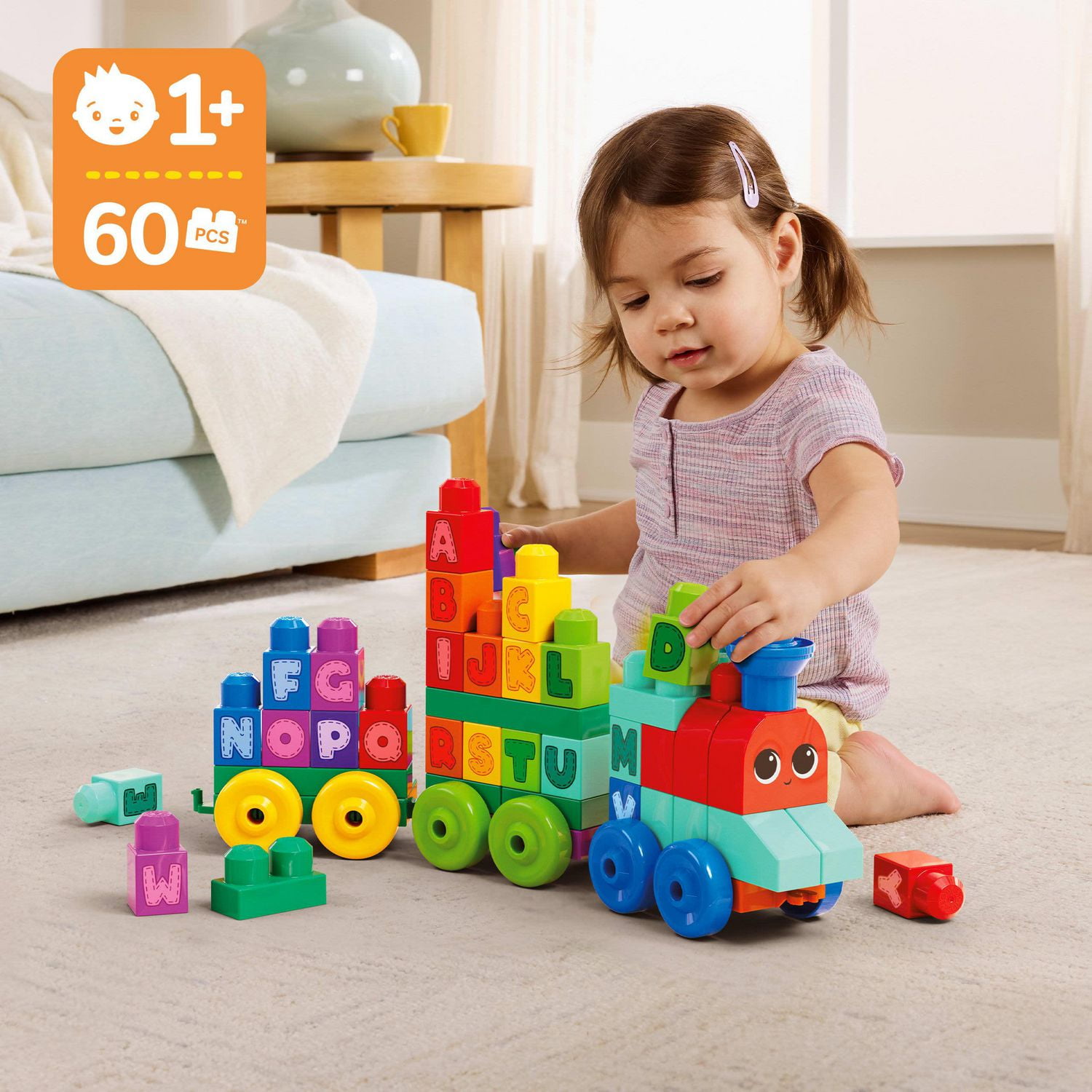 Mega bloks alphabet clearance train