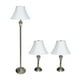 Ensemble de trois lampes Elegant Designs en laiton antique (2 lampes de table, 1 lampadaire) – image 1 sur 9