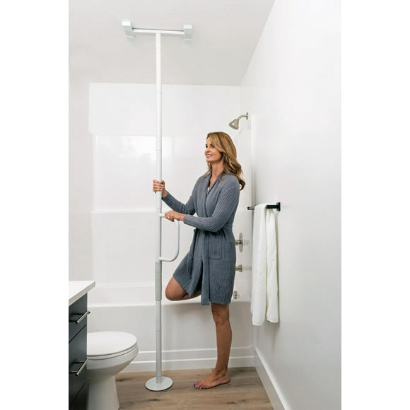 Able Life Bathroom Grab Bar, Elderly Floor to Ceiling Transfer Pole, White