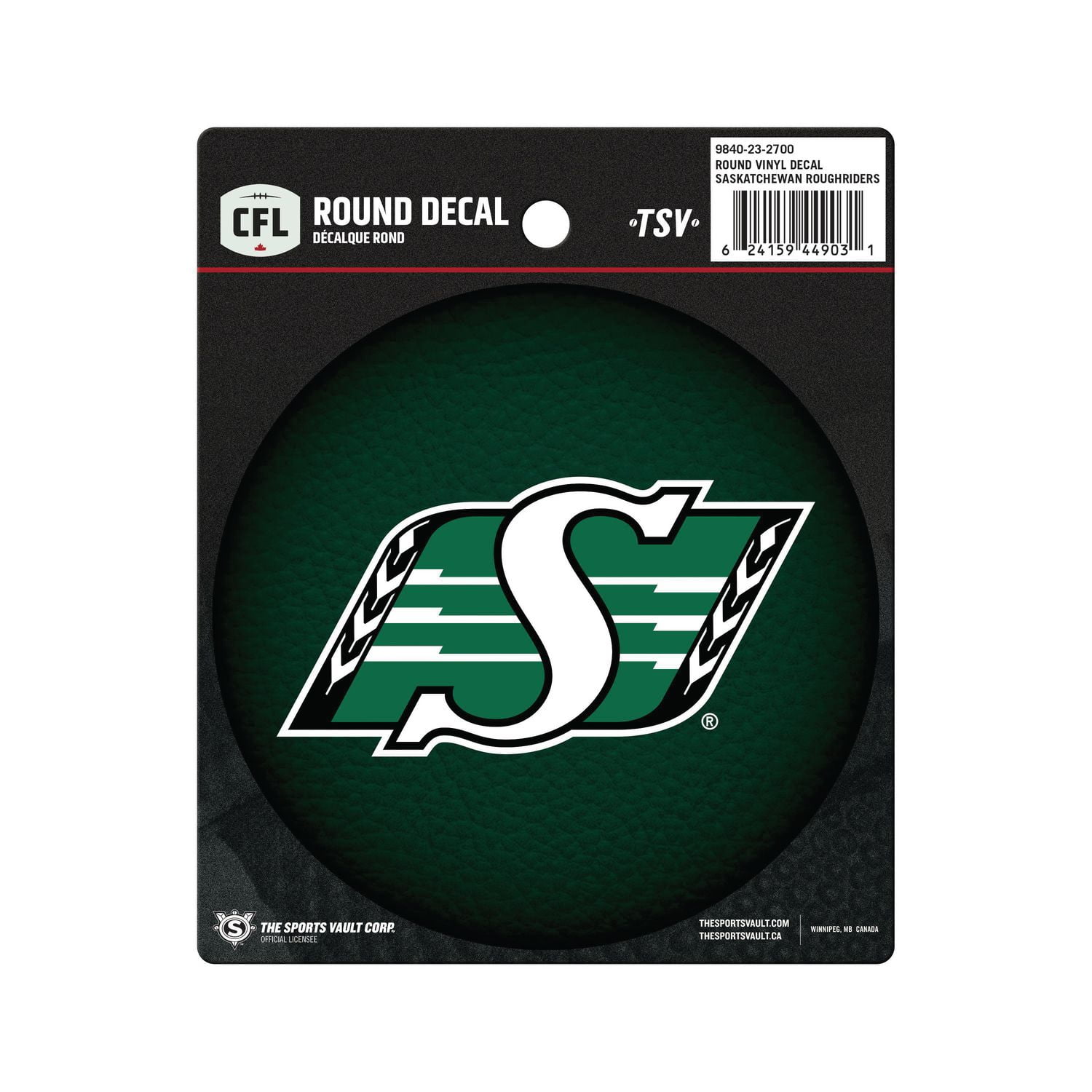 The Sports Vault Saskatchewan Roughriders Round Vinyl Decal Walmart