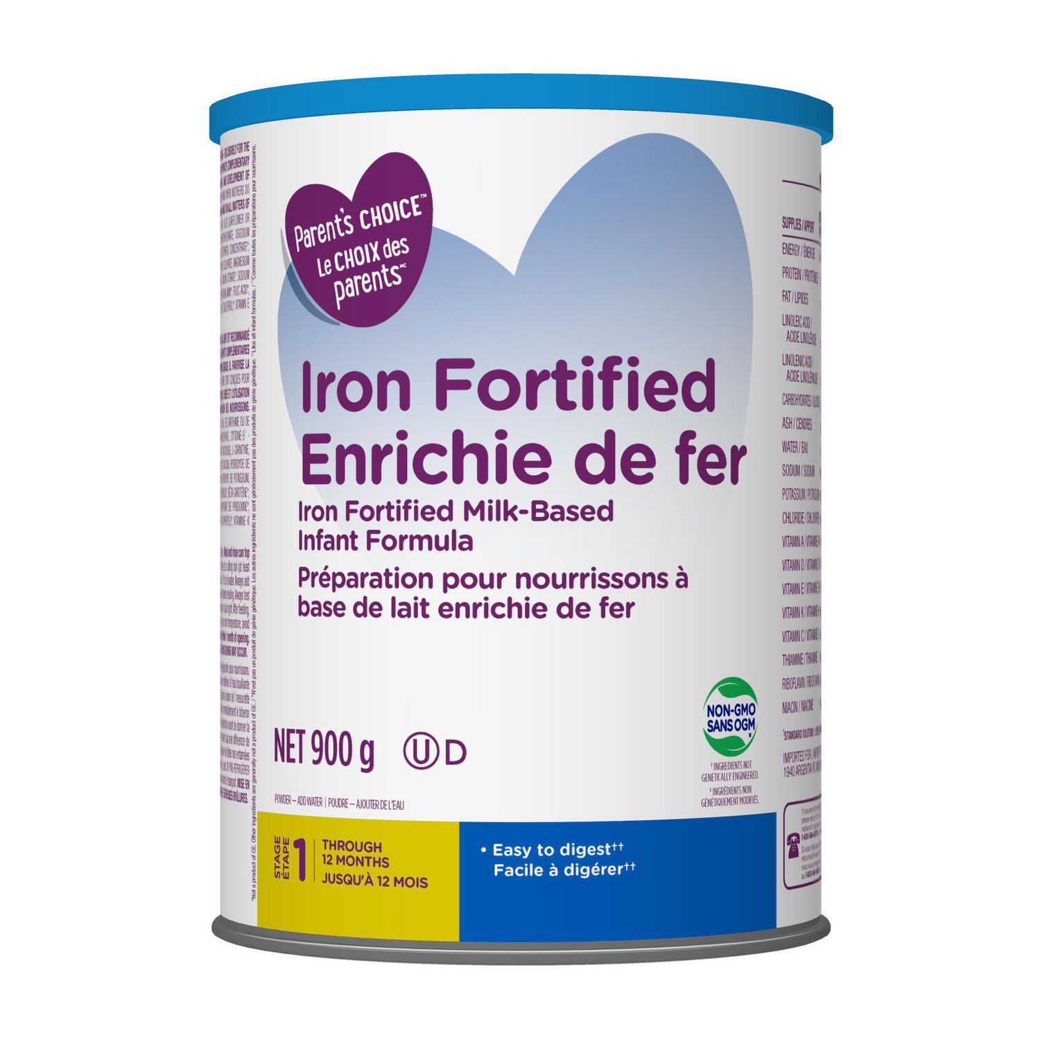 infant formula without iron