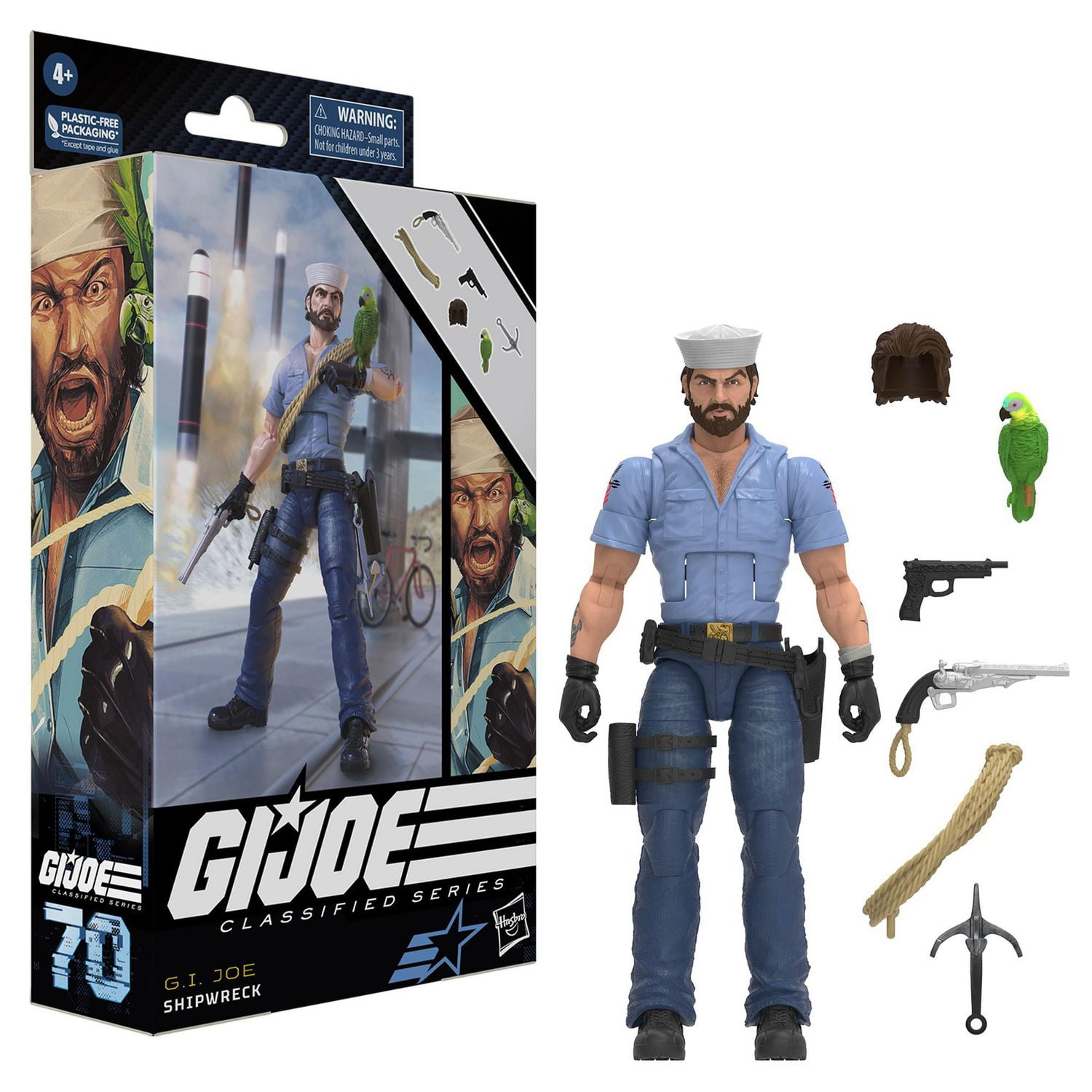 G.I. Joe Classified Series Shipwreck with Polly, Collectible G.I. Joe  Action Figures, 70, 6 inch Action Figures For Boys & Girls, With 6  Accessories