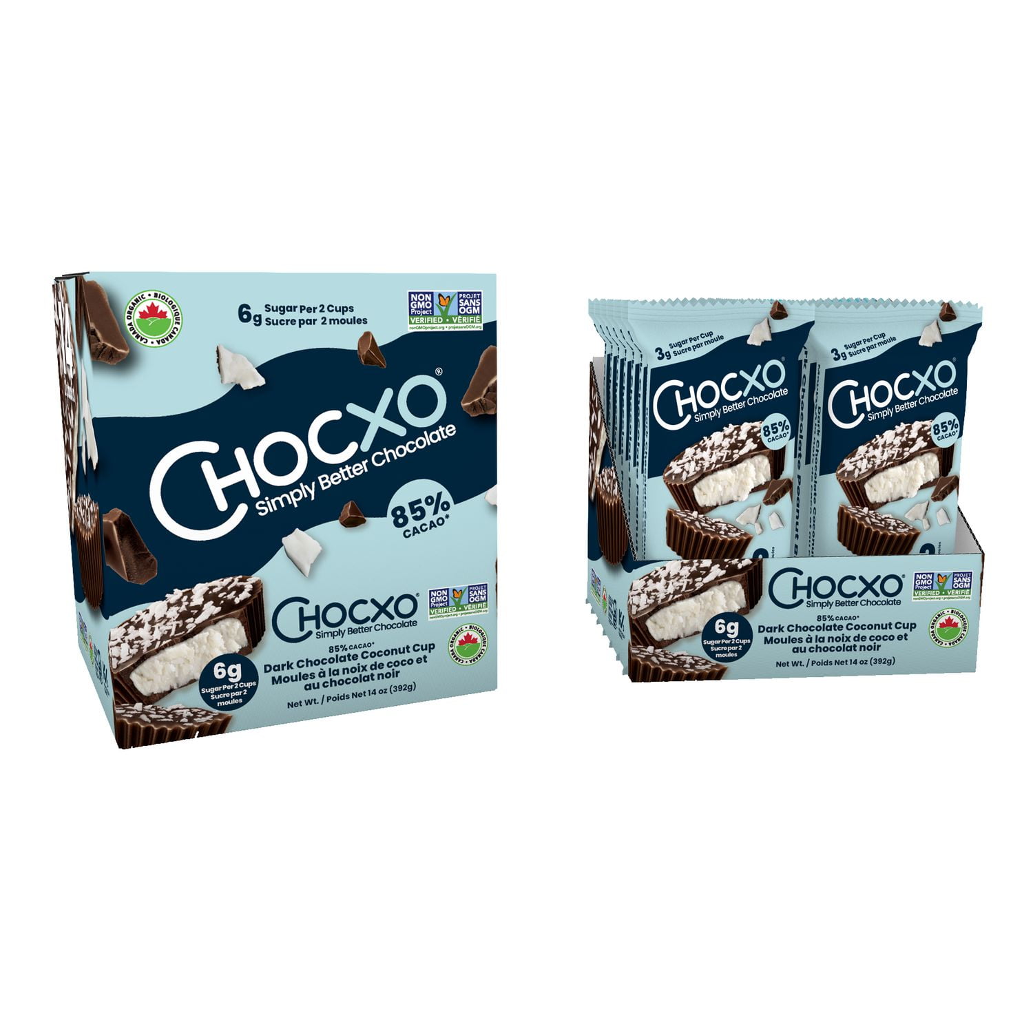 Chocxo Dark Chocolate Organic Coconut Cups 28g - Walmart.ca