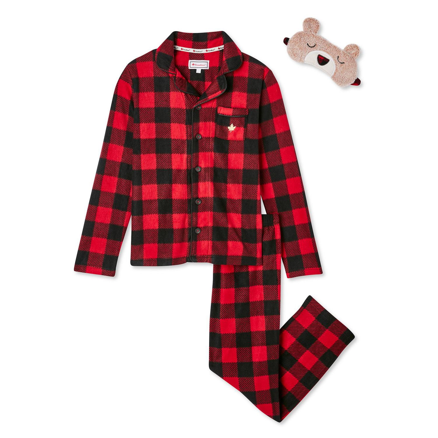 Pyjama 3 pièces en micropolaire Canadiana pour filles