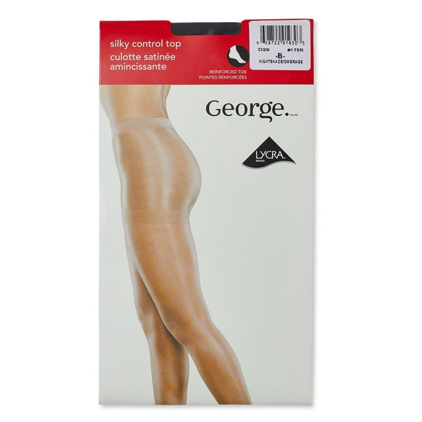 Bas-culotte avec culotte satinée amincissante George pour femmes Tailles A-D
