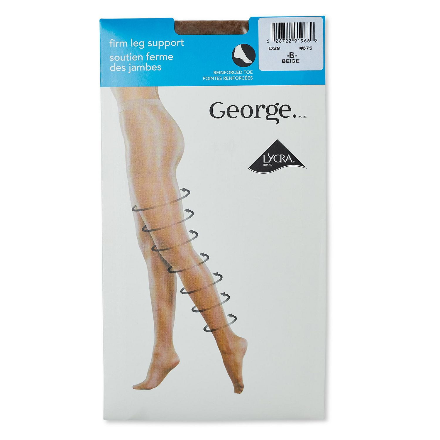 George Women's Firm Leg Support Pantyhose, Sizes B-D 