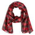 thumbnail image 1 of George Women's Snowflake Buffalo Plaid Scarf, 1 of 1
