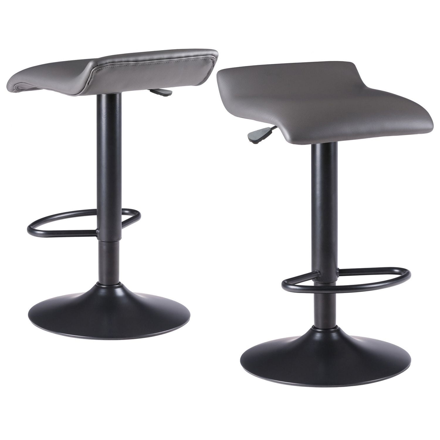 Winsome Tarah 2pc Set Air Lift Adjule Stool Black Gray Winsome Tarah 2pc Set Air Lift Adjule Stool Black Gray Image 1 Of Zoomed