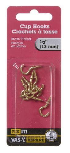 1 2 Brass Cup Hook 8 Pieces Walmart Canada