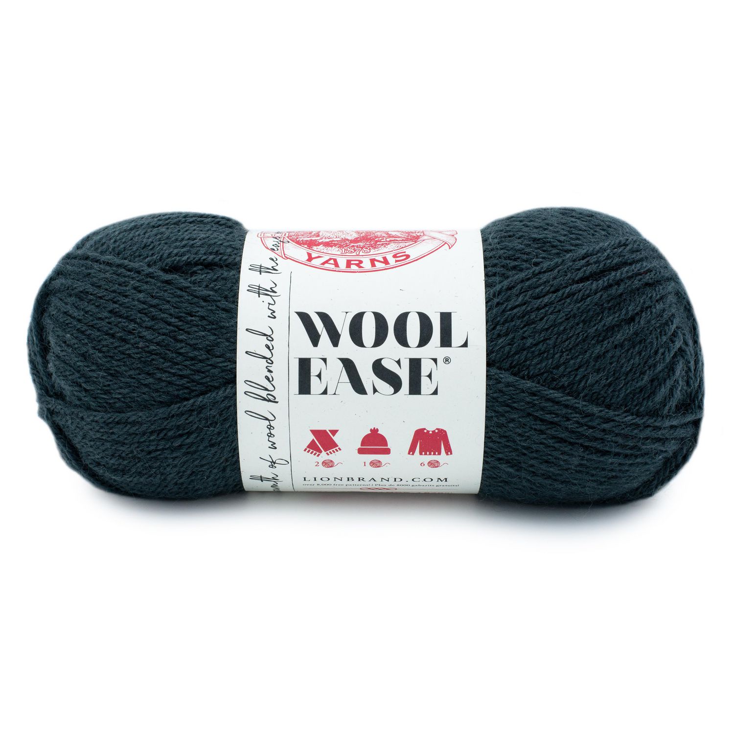 Lion Brand Yarn Wool Ease Thick & Quick Charcoal 640-149 Classic Bulky Yarn,  warmth and softness of wool with easy care 