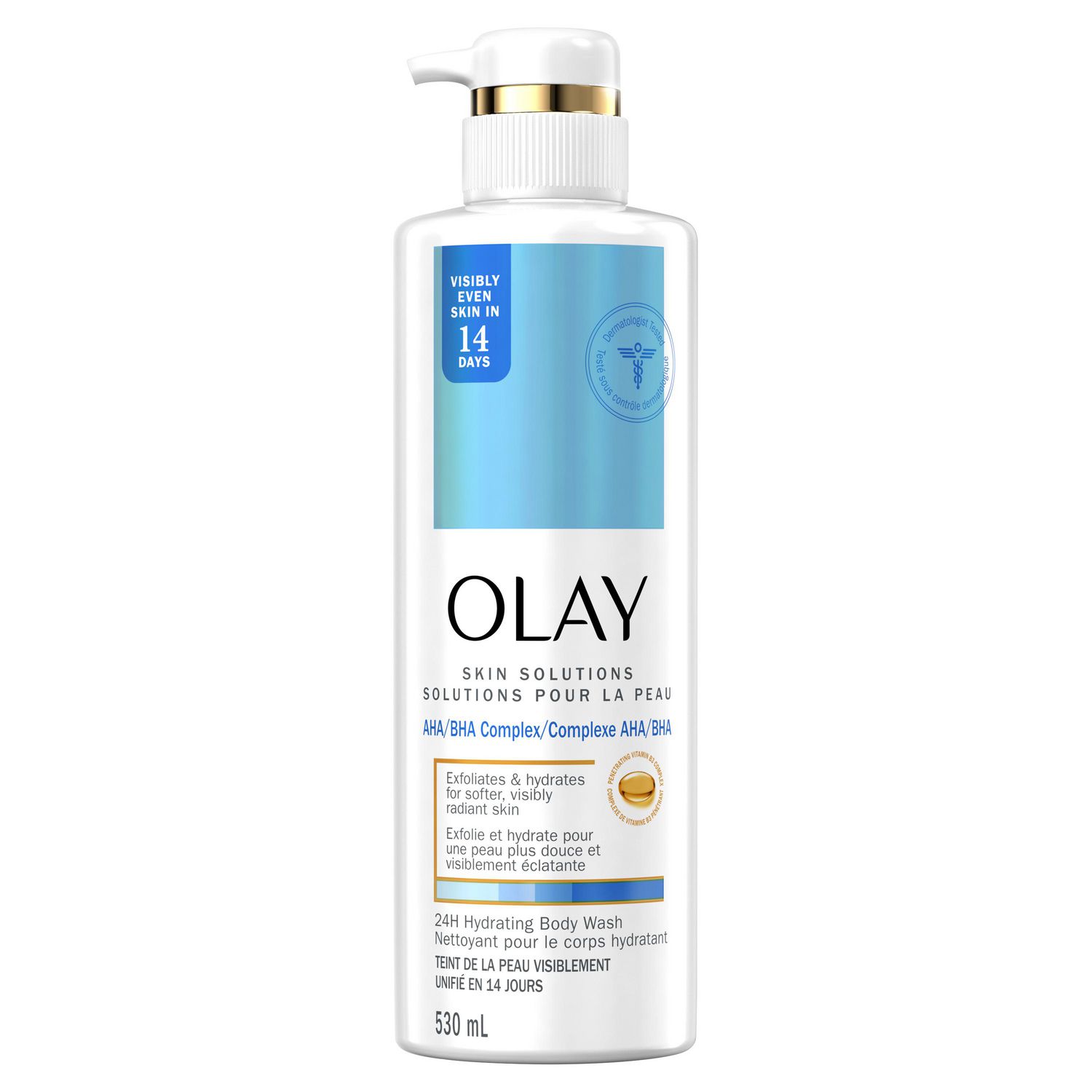 Olay Skin Solutions Body Wash with AHA/BHA Complex, 530ML 