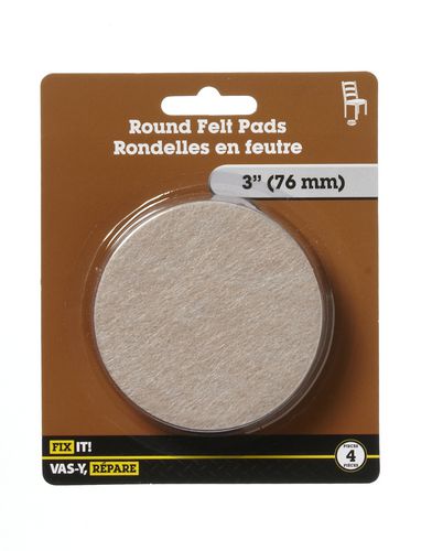 Pastilles de feutre rondes 3 po 4 pièces