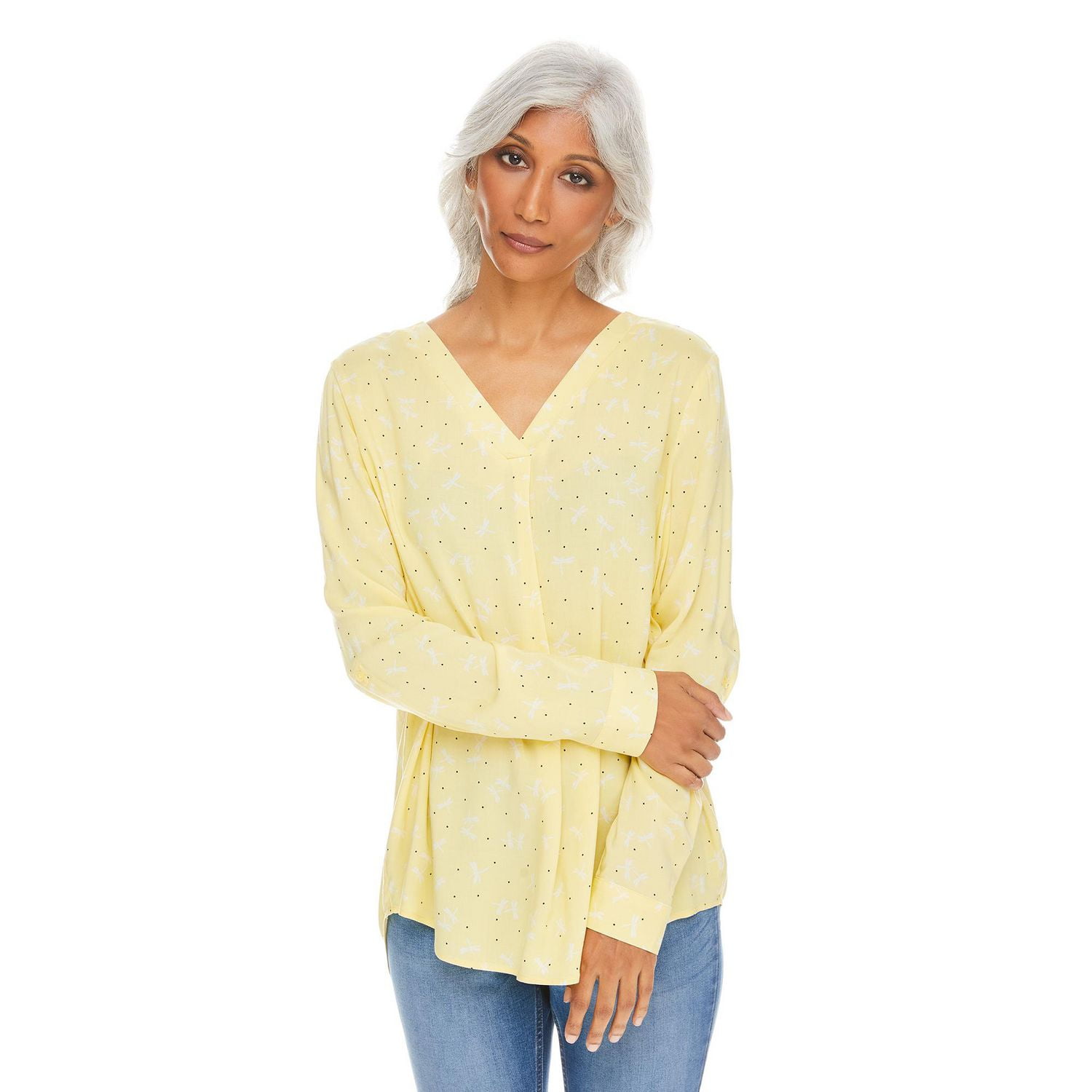 Penmans Women's Printed Roll Tab Blouse