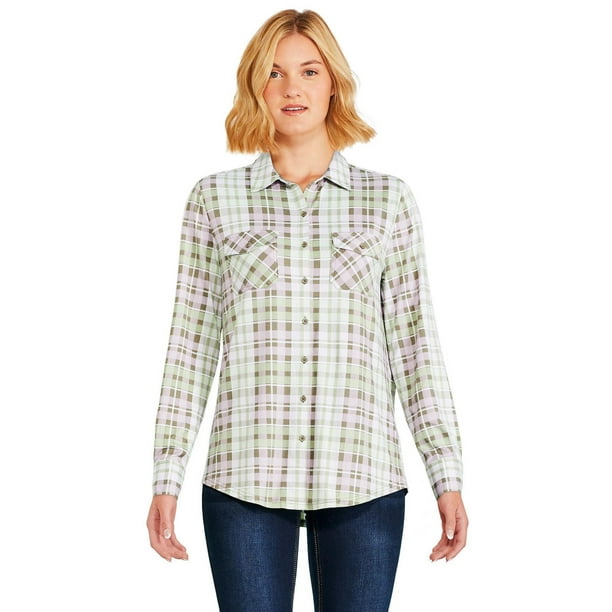 George Women's Plaid Knit Shirt - Walmart.ca