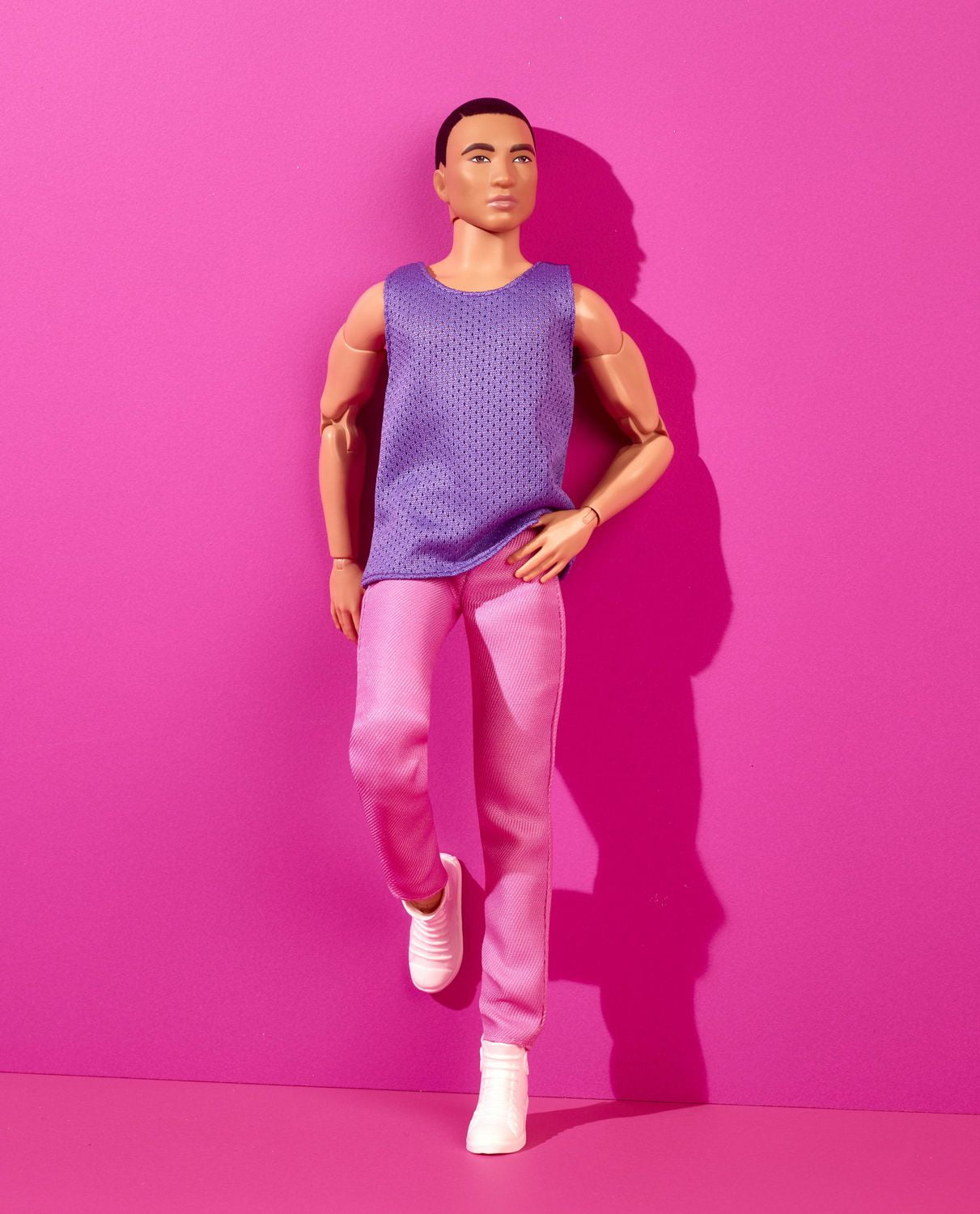 Ken Doll Barbie Looks Black Hair Purple Top with Pink Pants Walmart