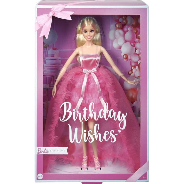 Barbie Joyeux Anniversaire Poupée dans une robe rose 