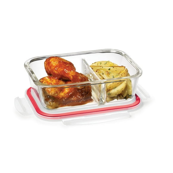 Starfrit LocknLock Glass 32oz / 950ml divided rectangular container, Borosilicate glass