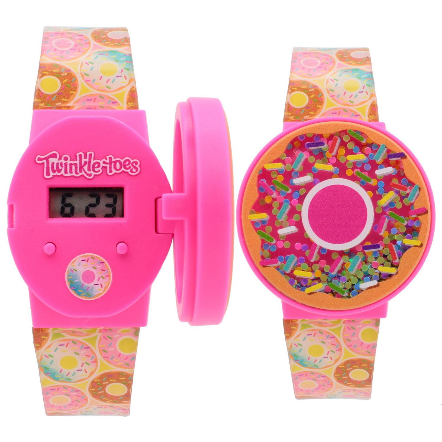 Twinkle Toes Girls’ Digital Watch – Donut Flip Cover Design