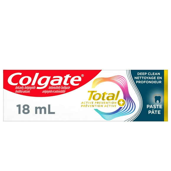 Colgate Total Active Prevention Plus Deep Clean Toothpaste, Mint, 18 mL, 18 mL