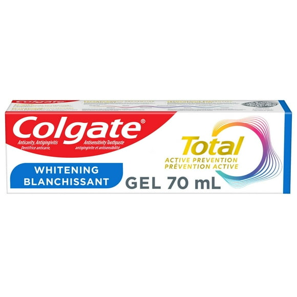 Colgate Total Active Prevention Whitening Toothpaste, Mint Flavour, 70 mL, 70mL