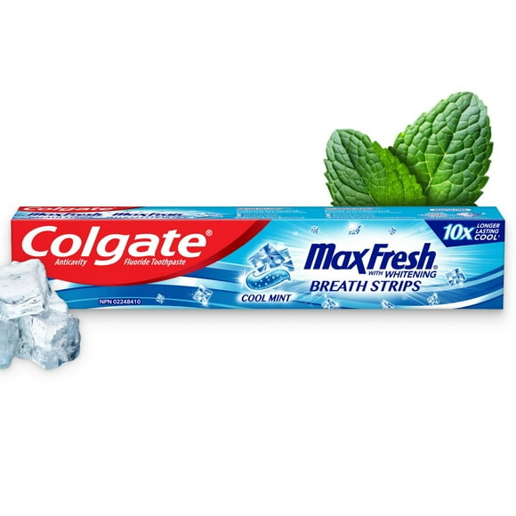 Colgate Max Fresh Toothpaste with Mini Breath Strips, Cool Mint, 52 mL
