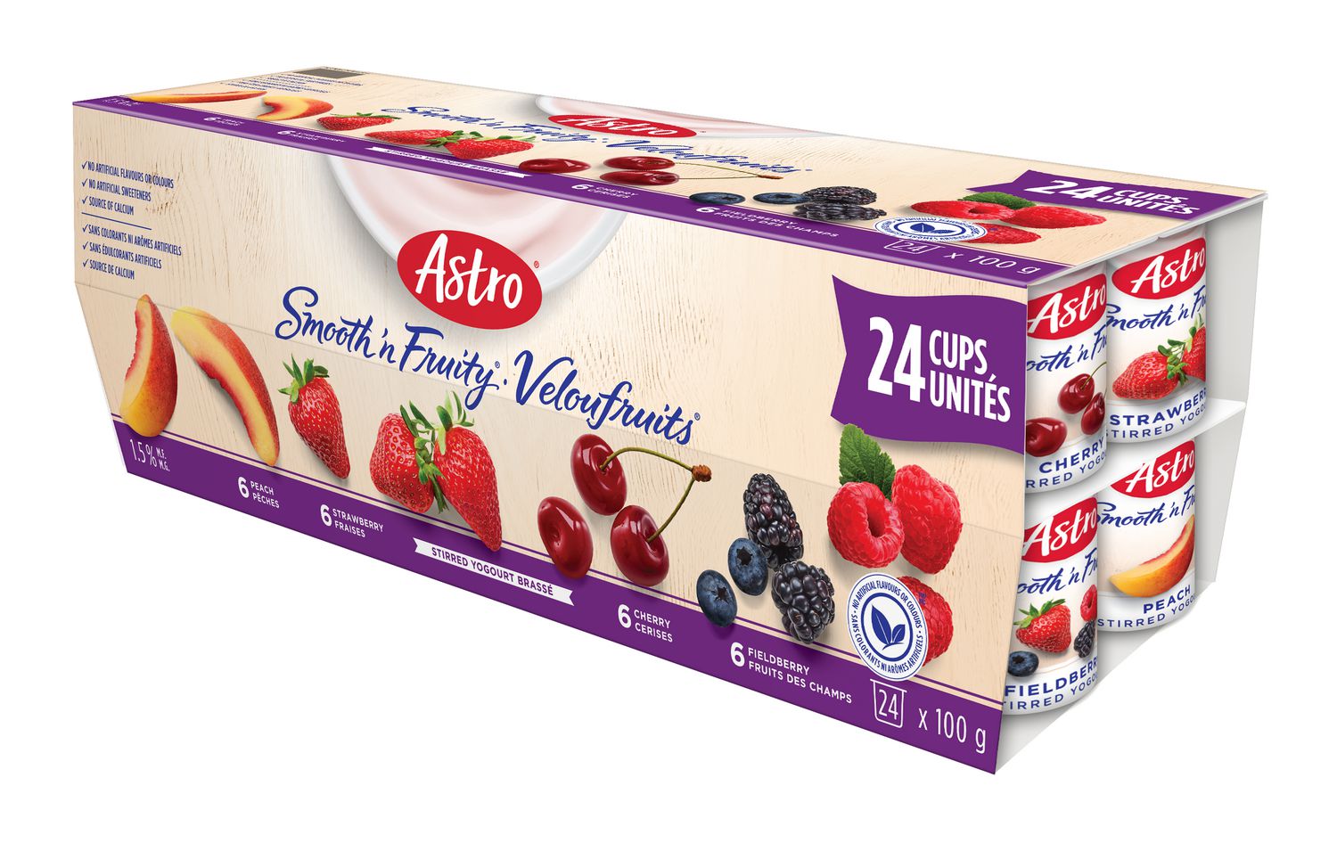 Astro Smooth & Fruity Fieldberry/Cherry/Peach/Strawberry Stirred Yogourt 