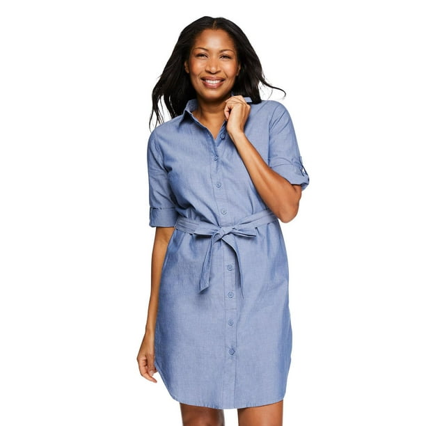 Iyla Women's Belted Shirt Dress - Walmart.ca