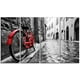 Tableau à toile imprimée Design Art Paysage urbain Bicyclette rouge rétro vintage – image 2 sur 3