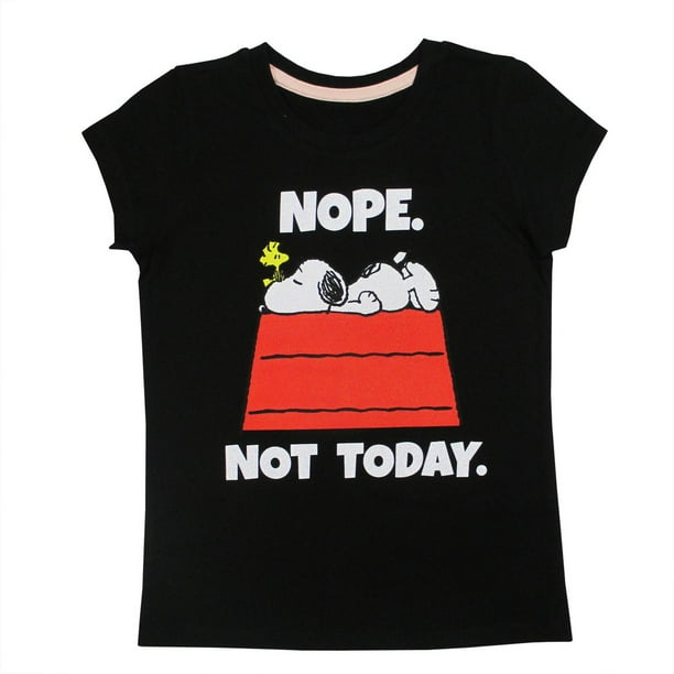 T-shirt à manches courtes Nope Not Today Snoopy de Peanuts pour filles