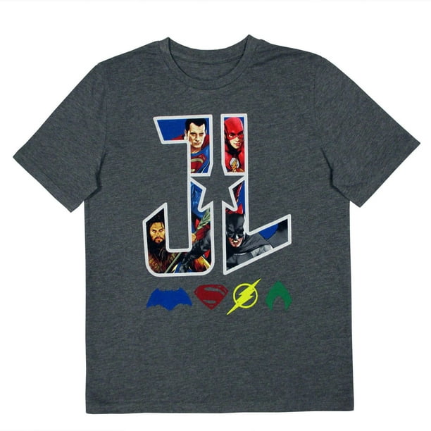 T-shirt à manches courtes Justice League and Logos pour garçons