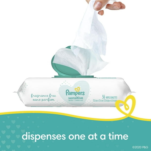 Pampers Baby Wipes Sensitive Perfume Free 1X Pop-Top 