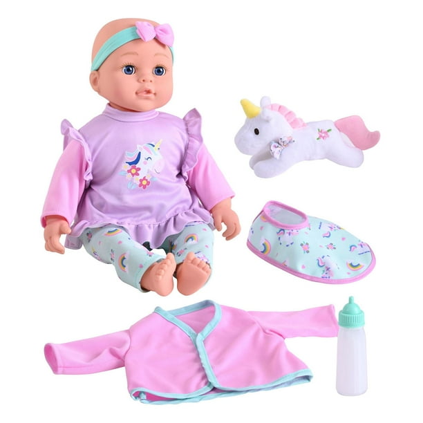 LAFGUR Ensemble de lit de poupée bébé avec accessoires de bain pour  baignoire de poupée Ensemble-cadeau de poupées pour bébés pour filles,  Ensemble de lit de poupée, Ensemble de bain pour