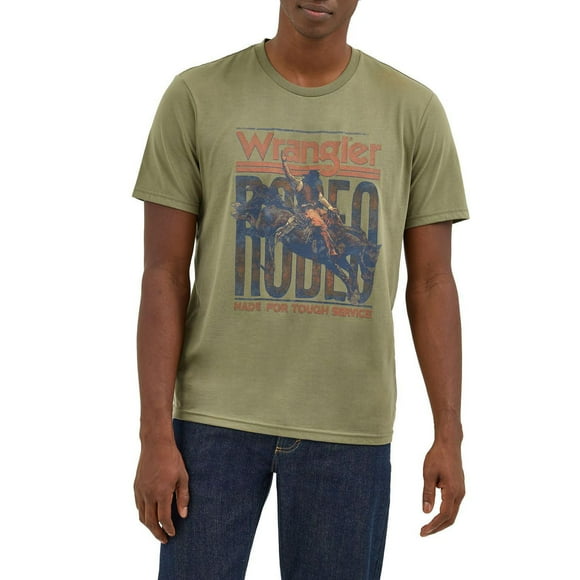 Wrangler Men's Tough Services Tee - Rodeo Bronco & Rider Tee