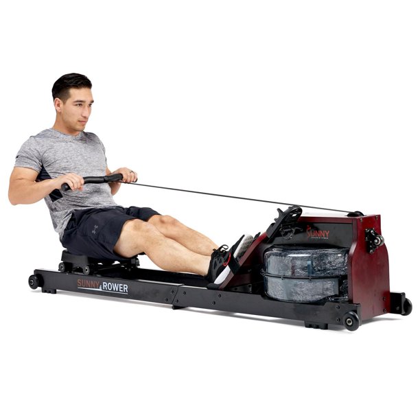 Rameur Compact Sunny Health & Fitness - 12 Niveaux Résistance - Siège Rembourré - Application Connectée