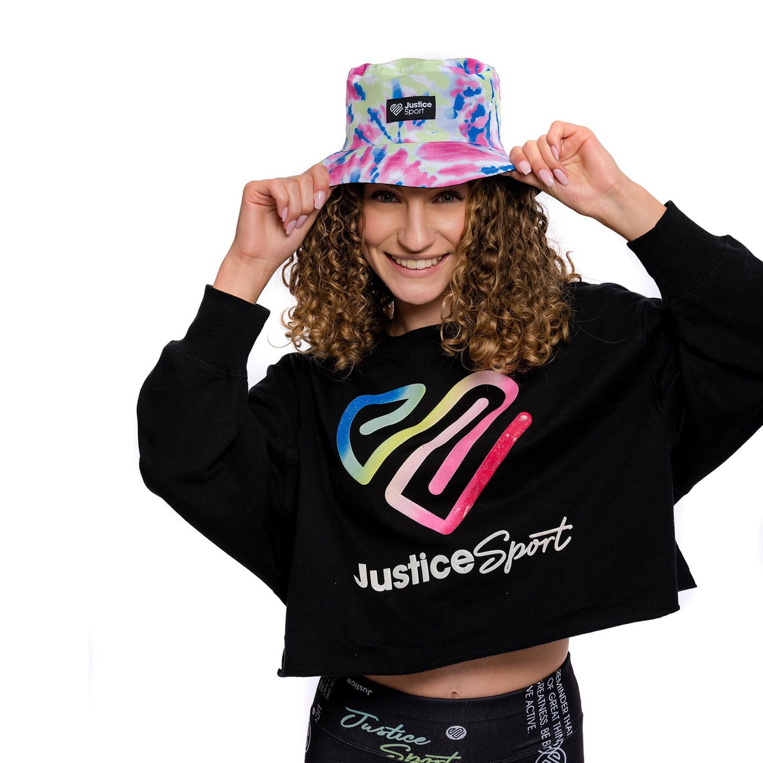 Girls Justice Dark and Colour Bucket Hat