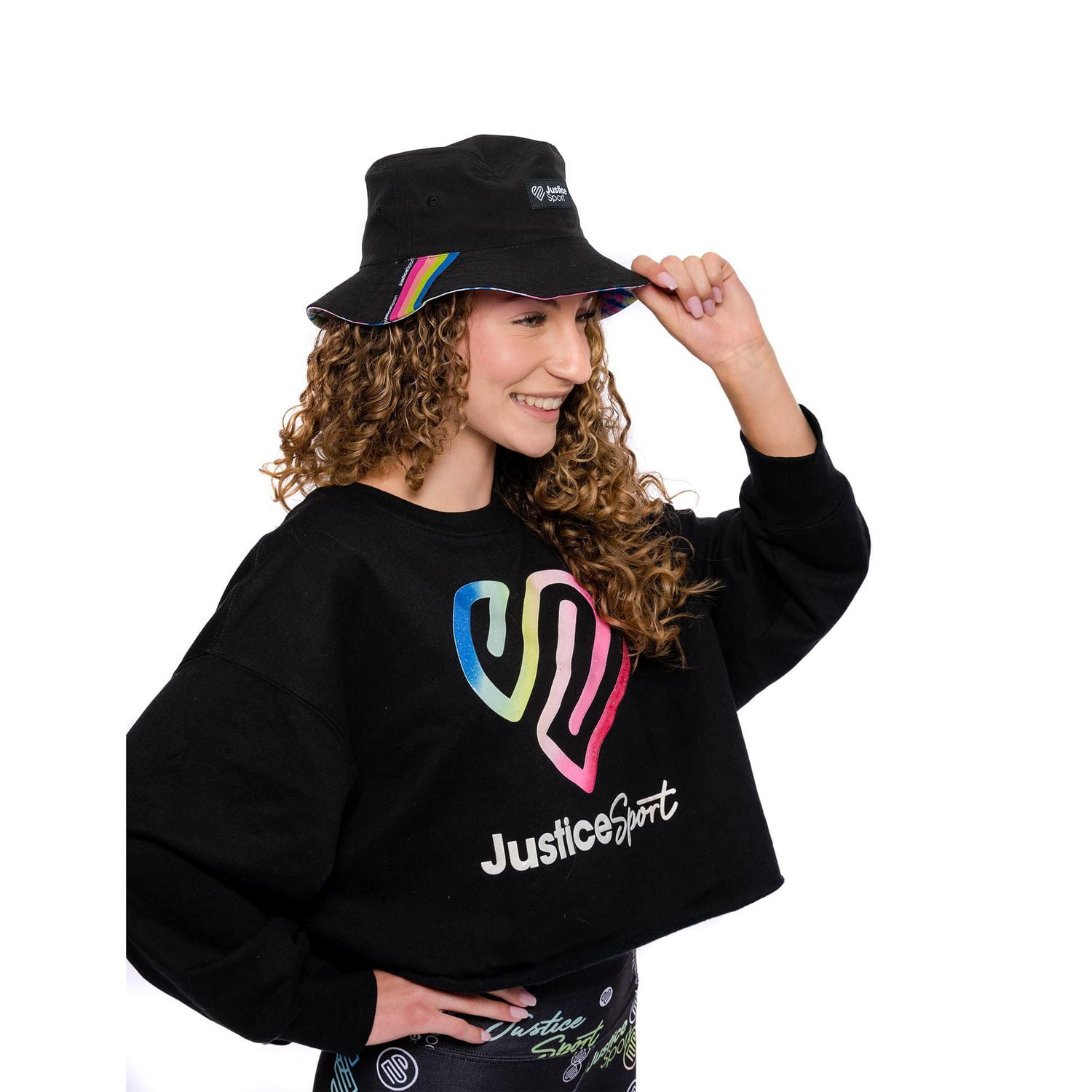 Girls Justice Dark and Colour Bucket Hat