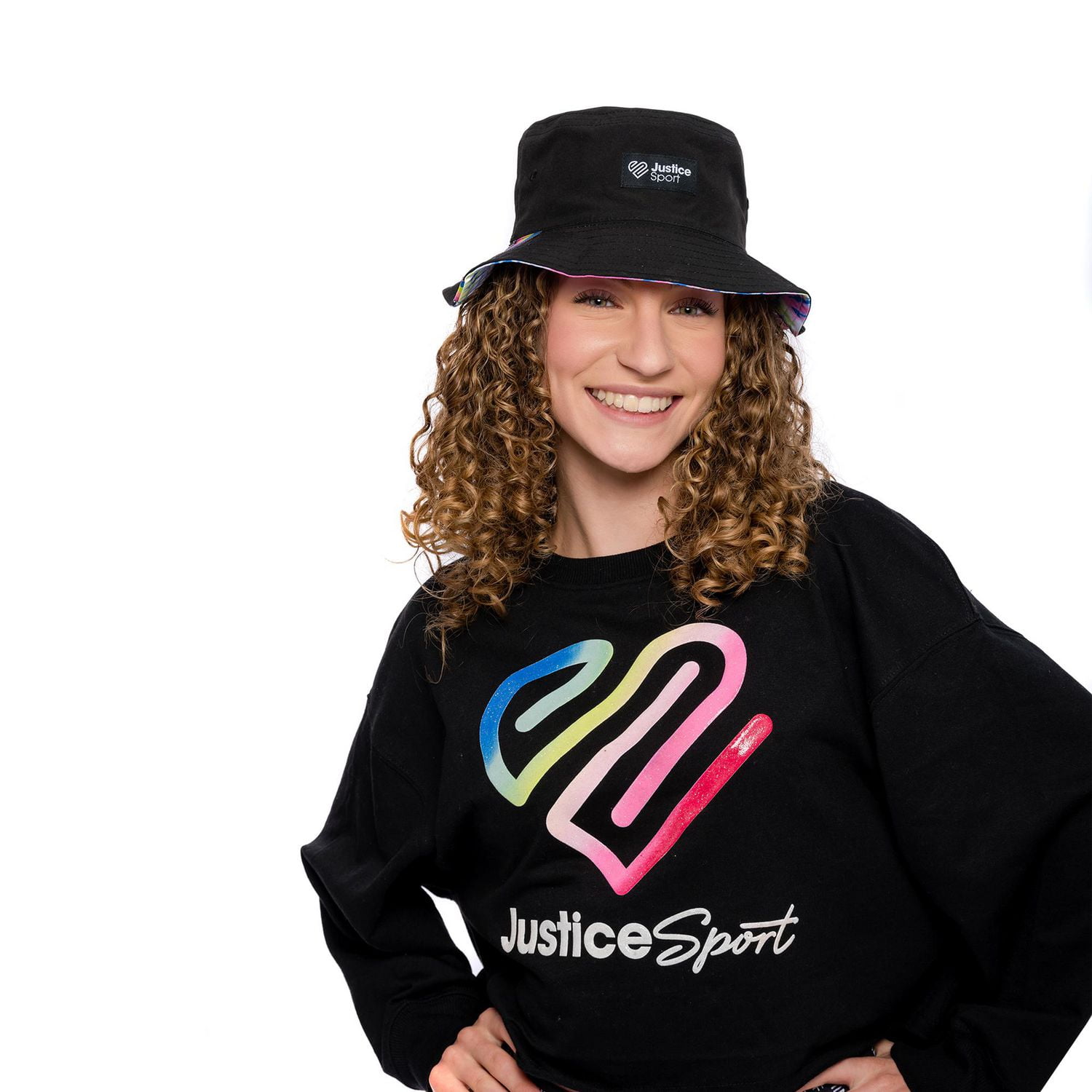 Girls Justice Dark and Colour Bucket Hat