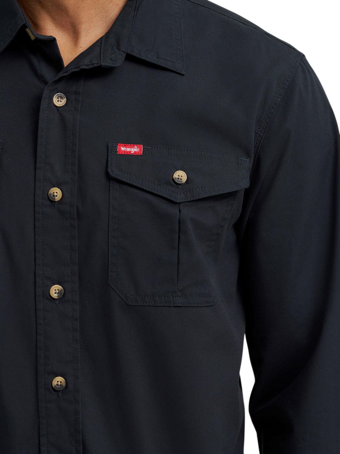 Wrangler Men's Solid Foundation Shirt, Shirt