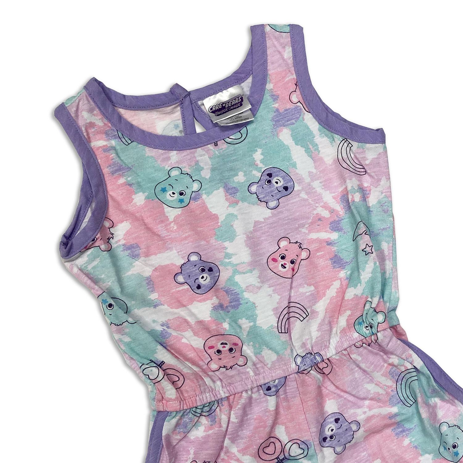 Care Bears Girls sleevless, short romper with elastic waist