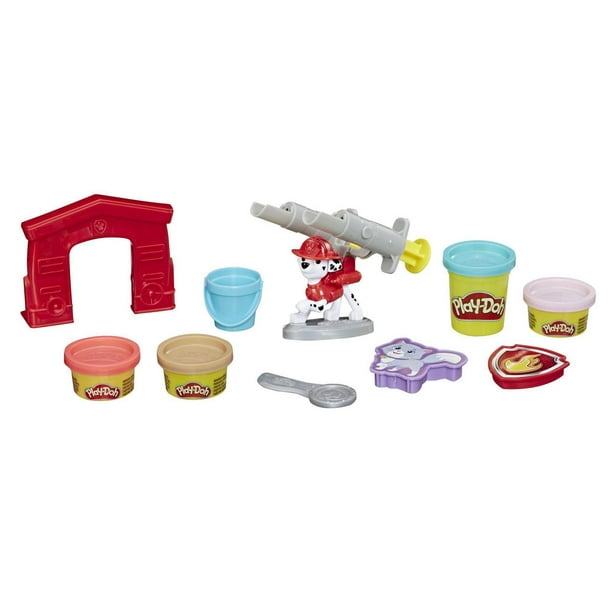Play-Doh, PAT'Patrouille, jouet Marcus à la rescousse, figurine et outils  avec 4 pots de pâte atoxique 