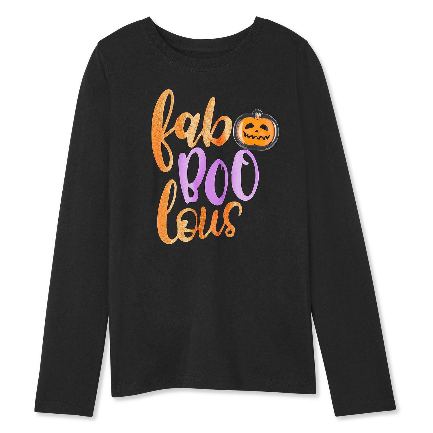 George Girls' Printed Halloween Pullover with Light-Up Patch