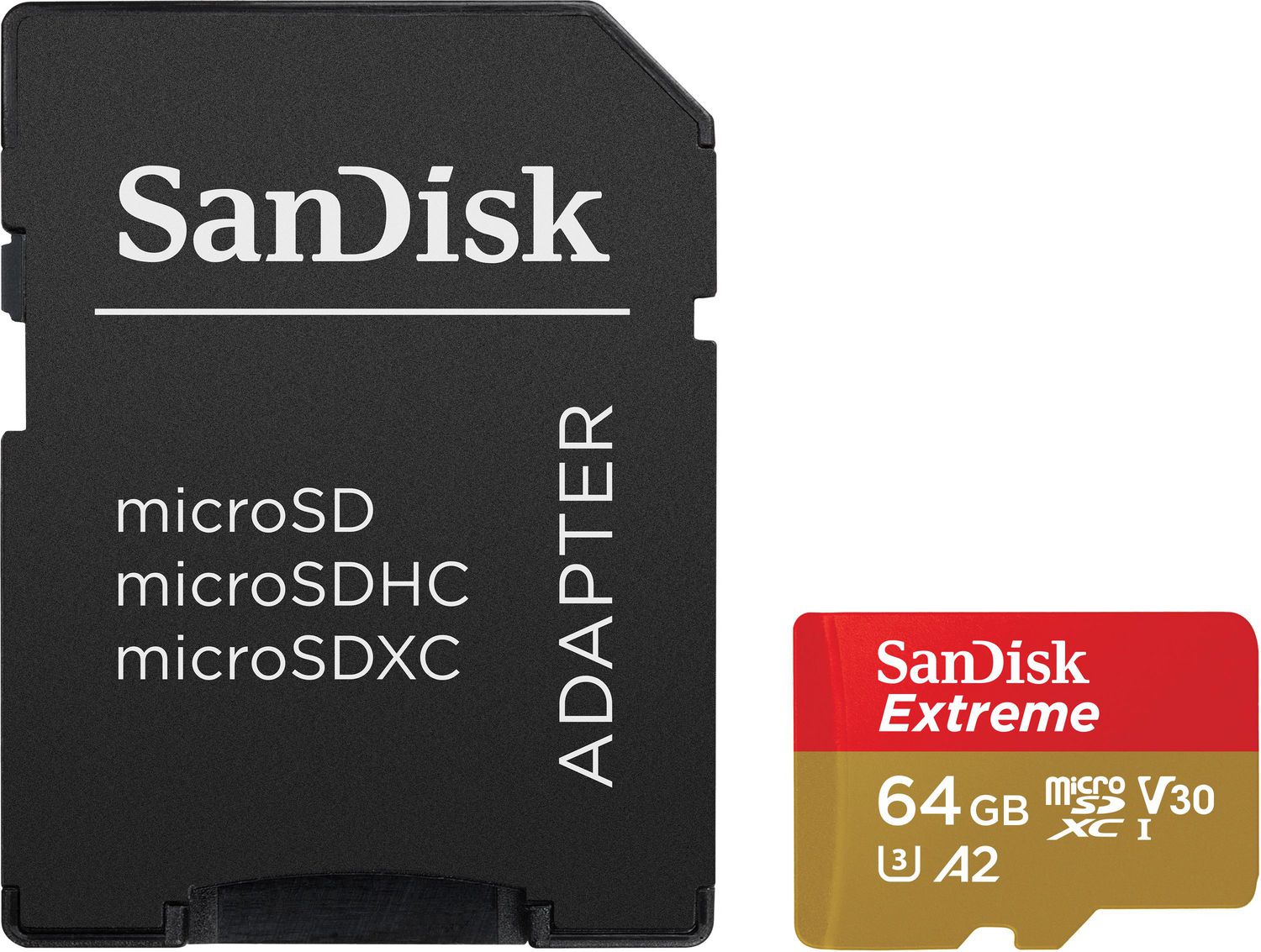 SanDisk Extreme® microSDXC™ UHS-I card, 64GB, with A2 performance