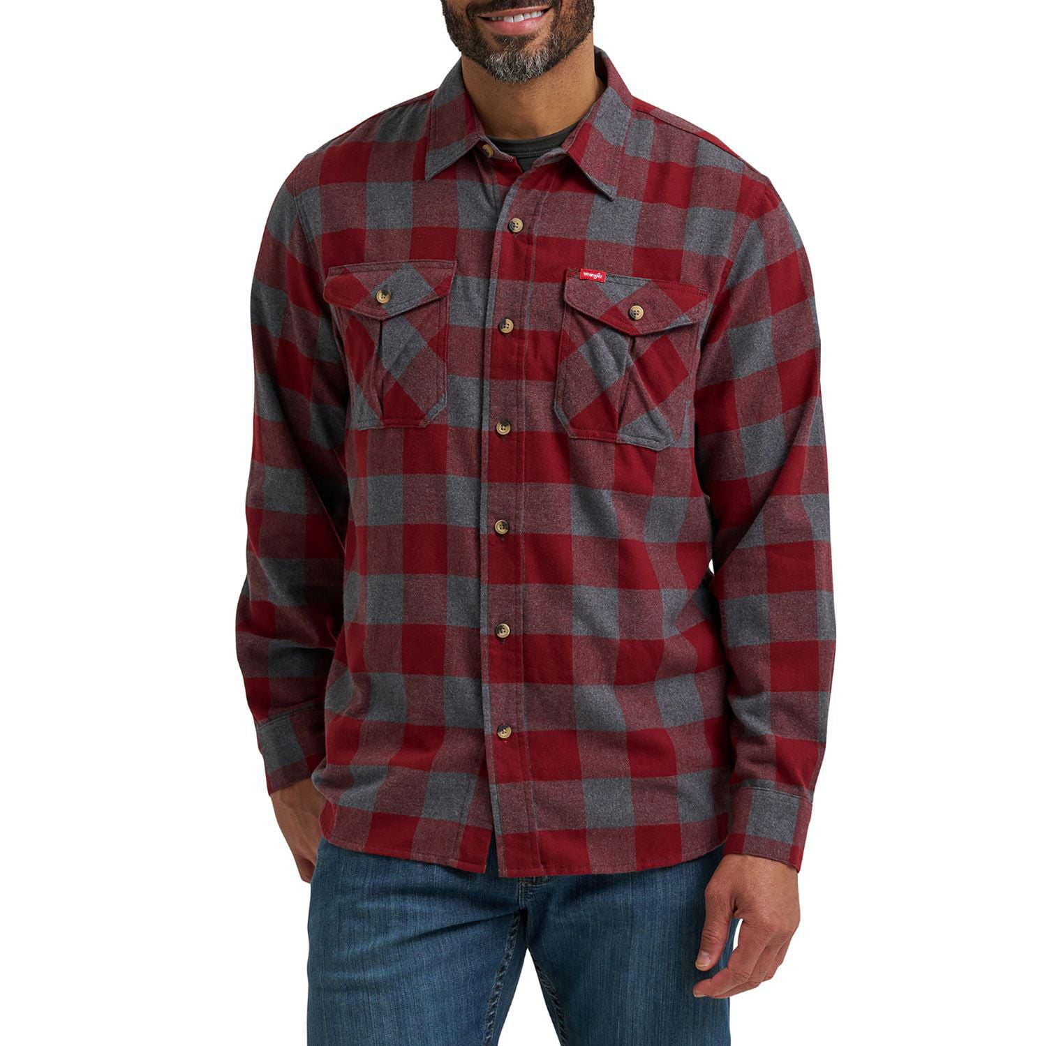 Wrangler Men's Long Sleeve Heritage Flannel Shirt, Shirt