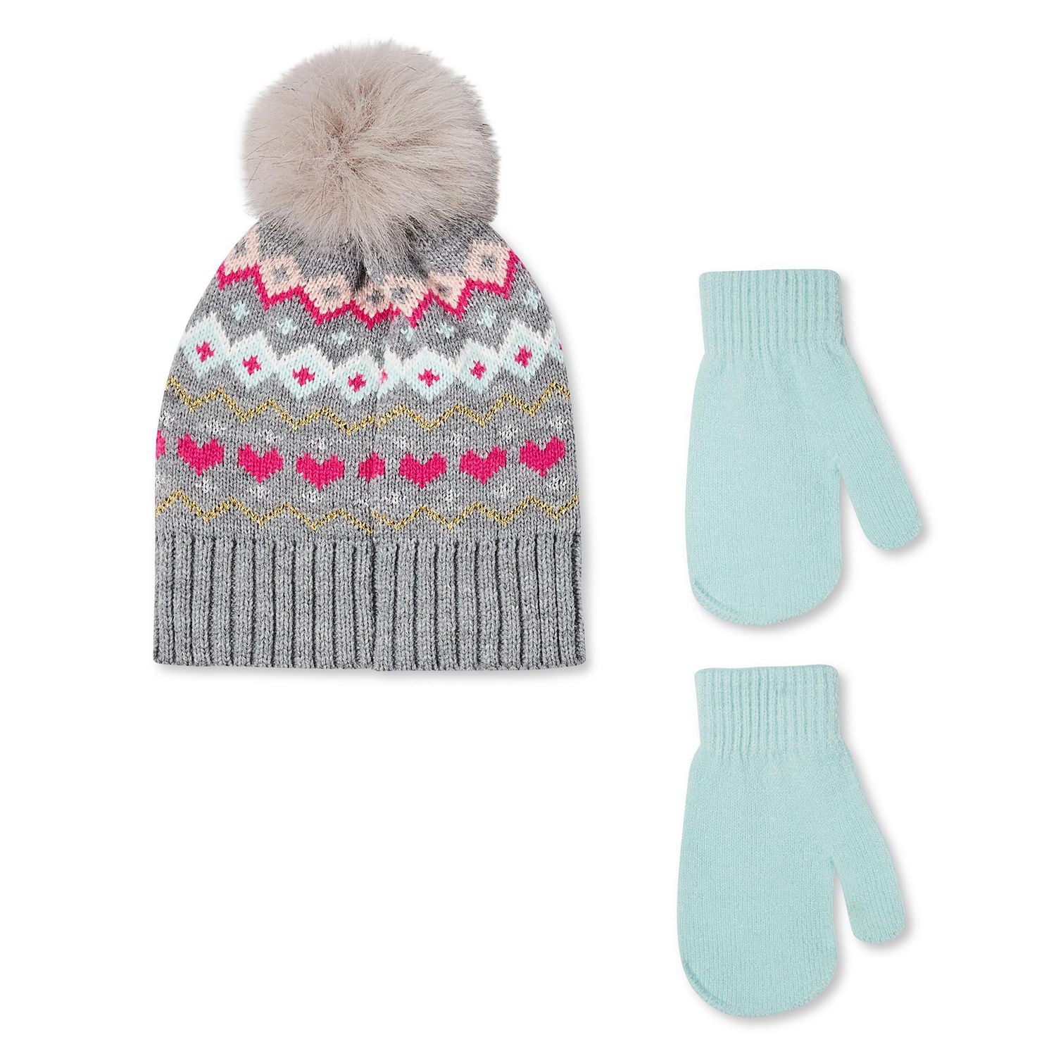 Ensemble 2 pièces avec tuque et mitaines George pour petites filles