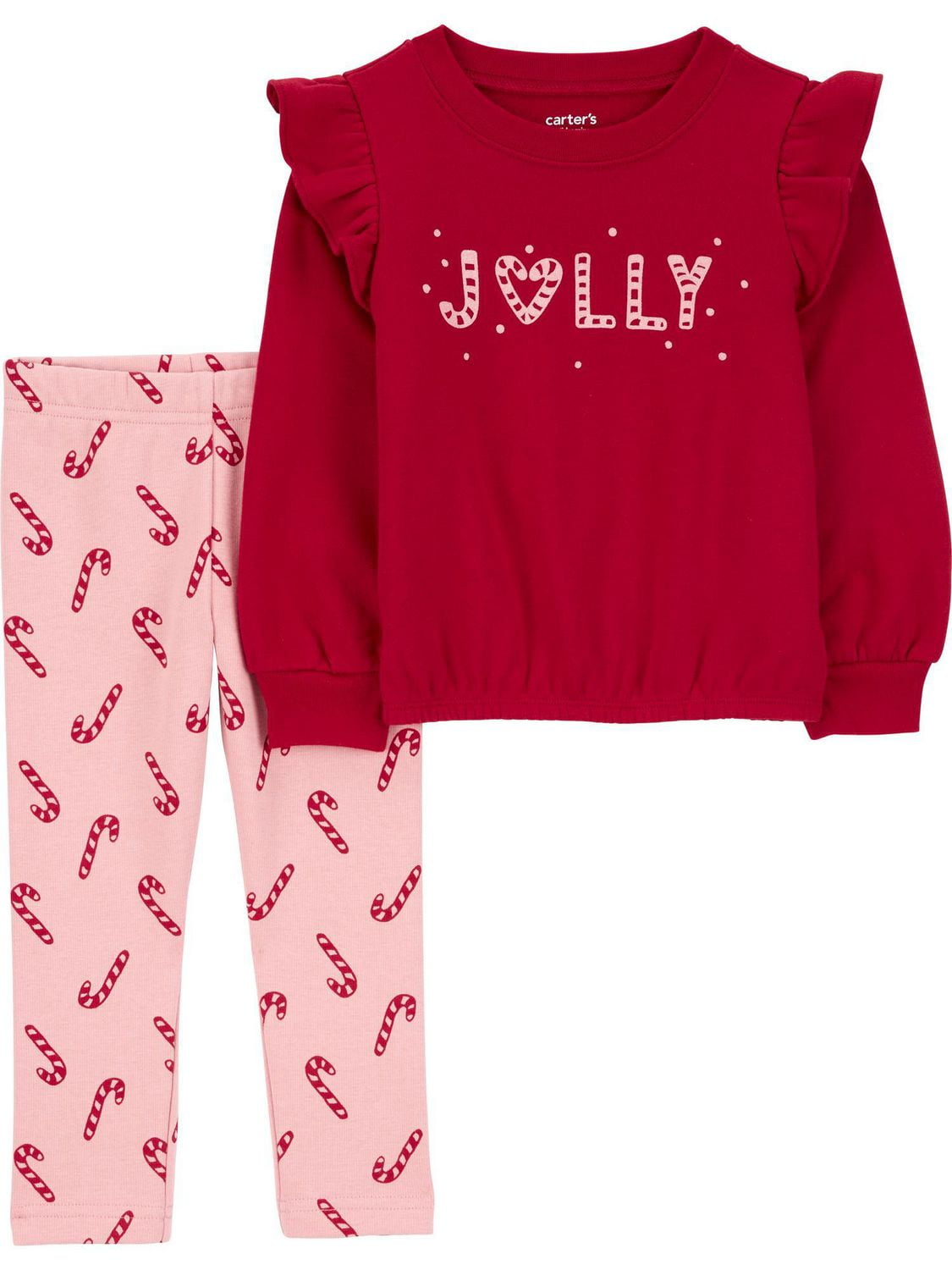 Carter's Child of Mine Toddler Girls' Candy Cane 2 Piece Outfit Set Sizes 2T-5T