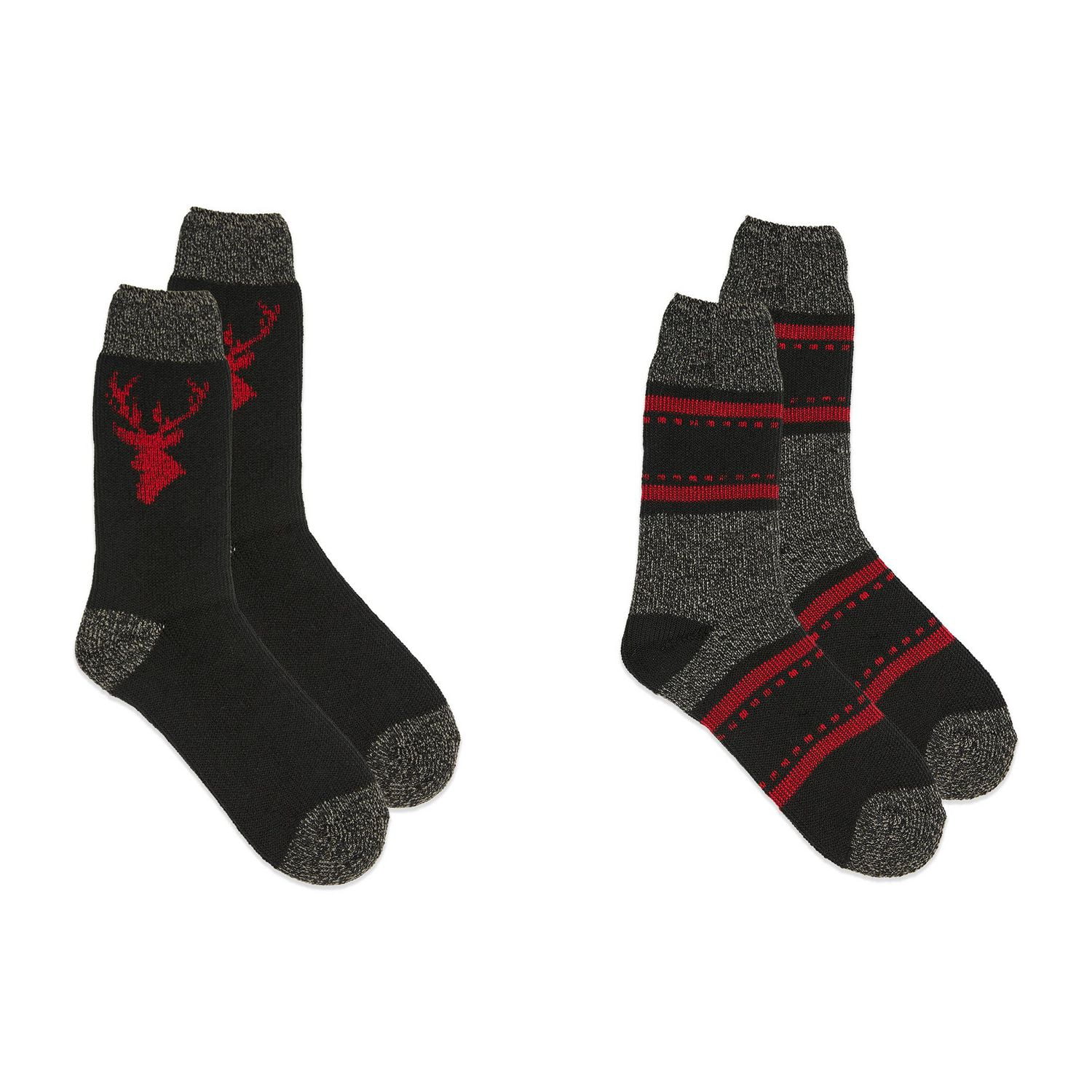 Storm by Cougar Men's 2 Pair Pack Heat Plus Crew Socks, Men's Heat Plus Crew Sock