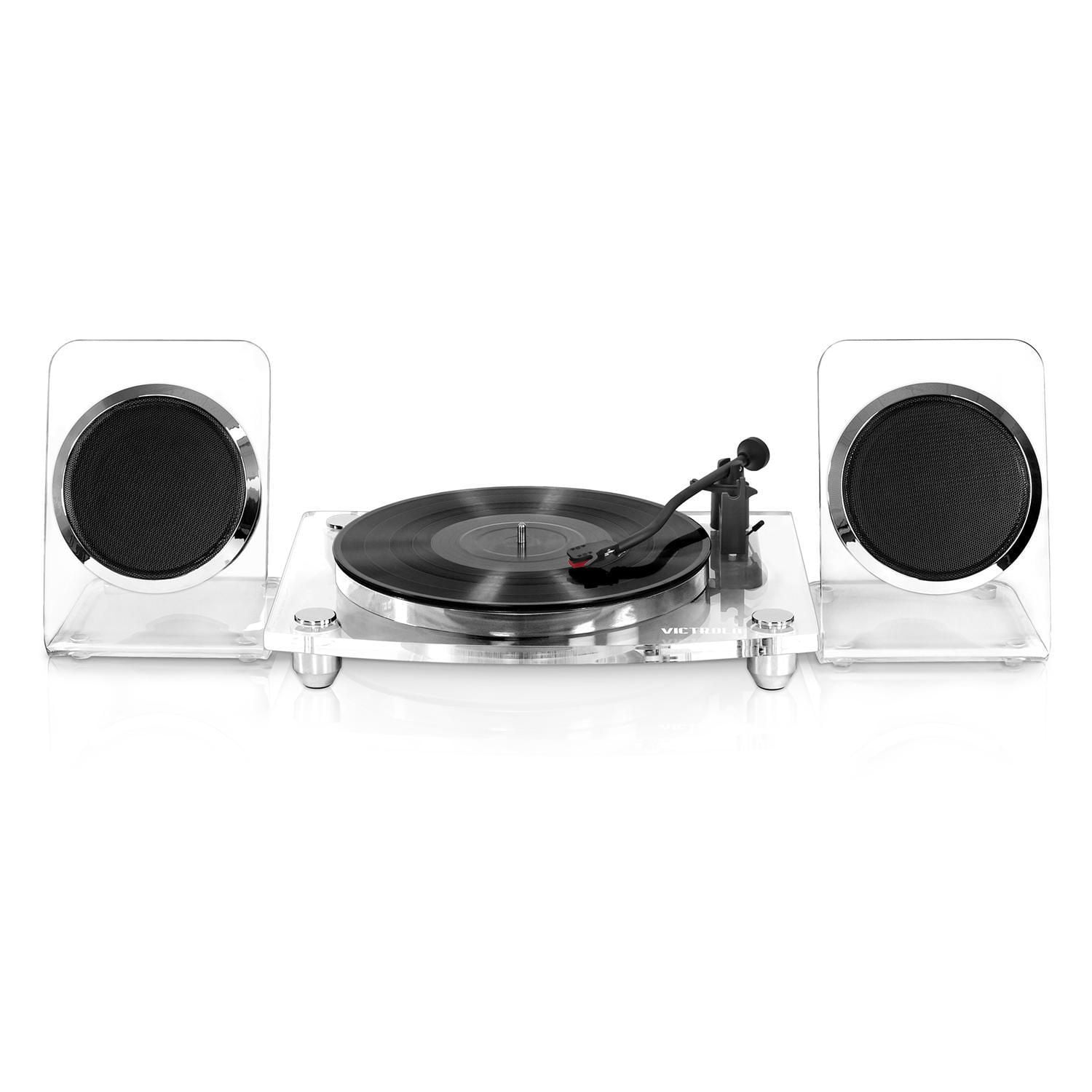 Innovative Technology Victrola Acrylic Bluetooth 40 Watt Record Player with 2-Speed Turntable 