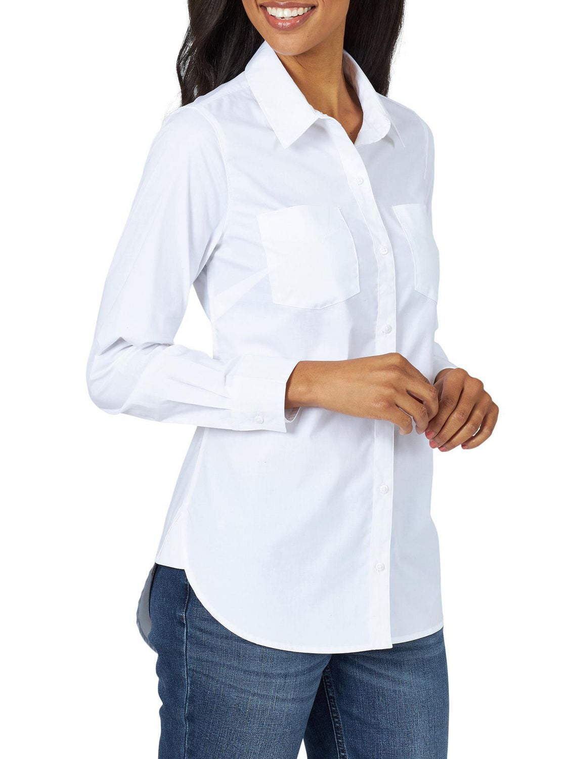 White button store up shirt walmart