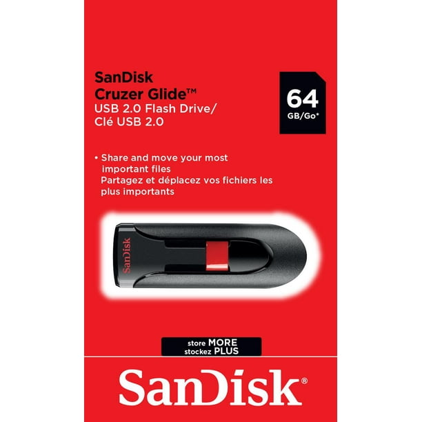 Clé USB 2.0 SanDisk Cruzer Glide de 64 Go Sauvegarder et transférer 
